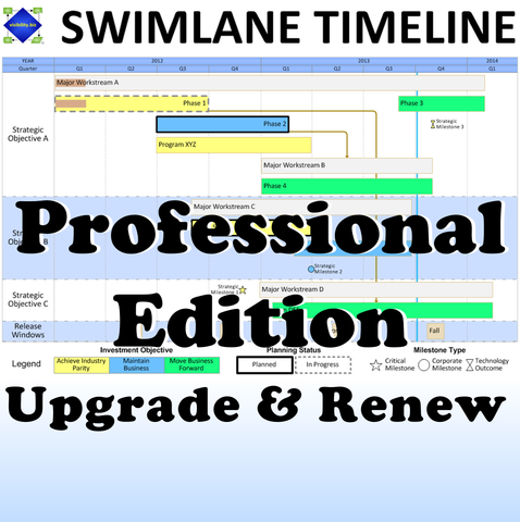 Swimlane Timeline Professional Edition Upgrade & Renewal (2 Add'l Years)